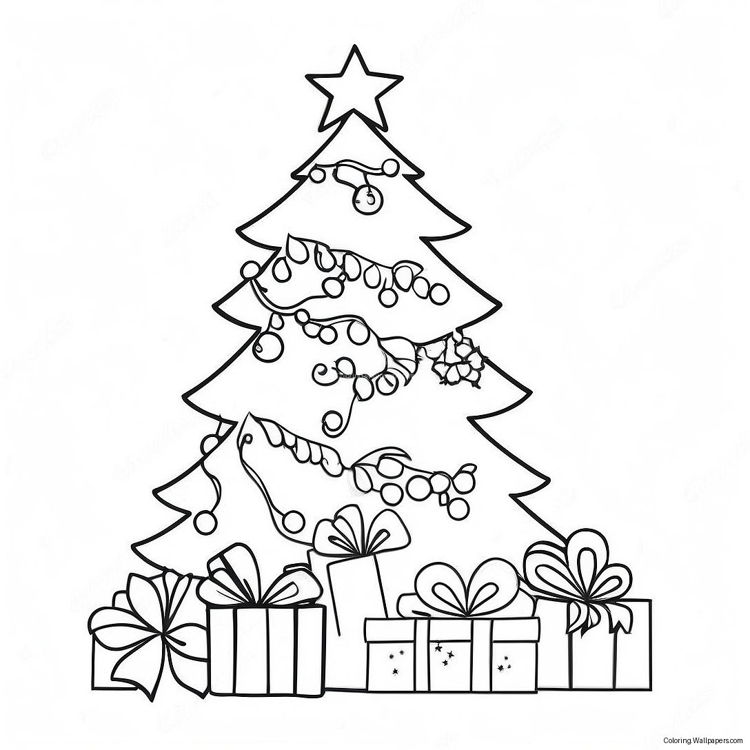 Festive Christmas Tree Coloring Page 14610