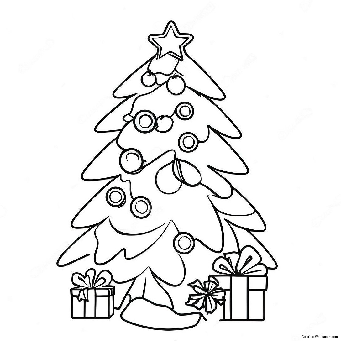 Festive Christmas Tree Coloring Page 28717