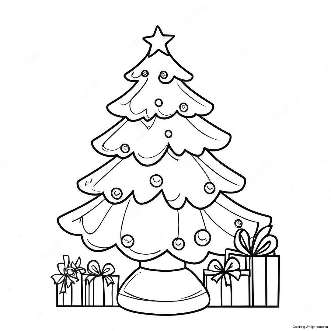 Página Para Colorear Del Árbol De Navidad Festivo 54242