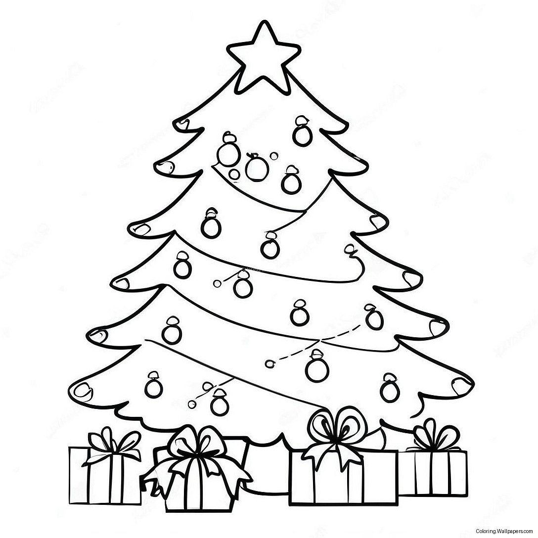 Festive Christmas Tree Coloring Page 54244