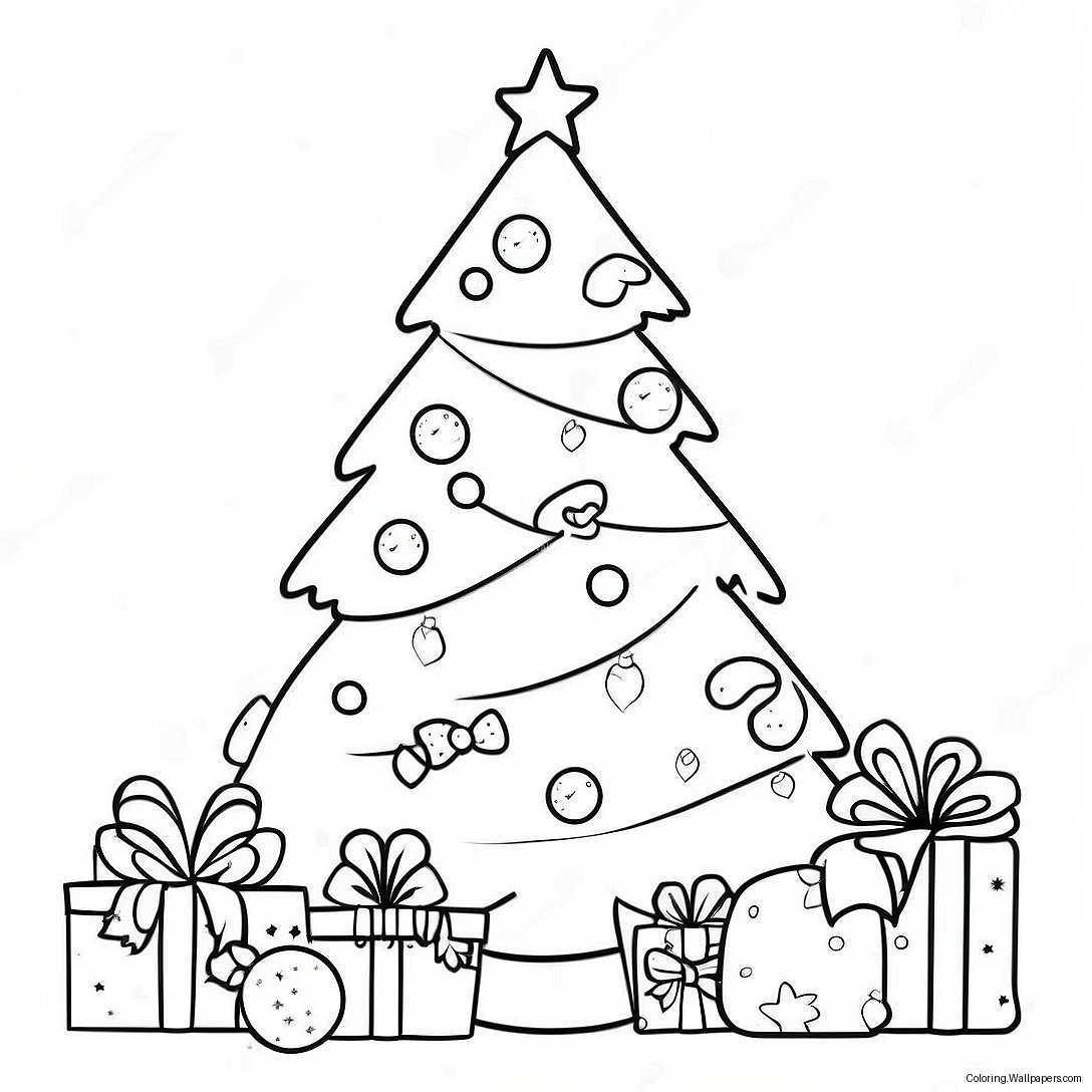 Festive Christmas Tree Countdown Coloring Page 15370