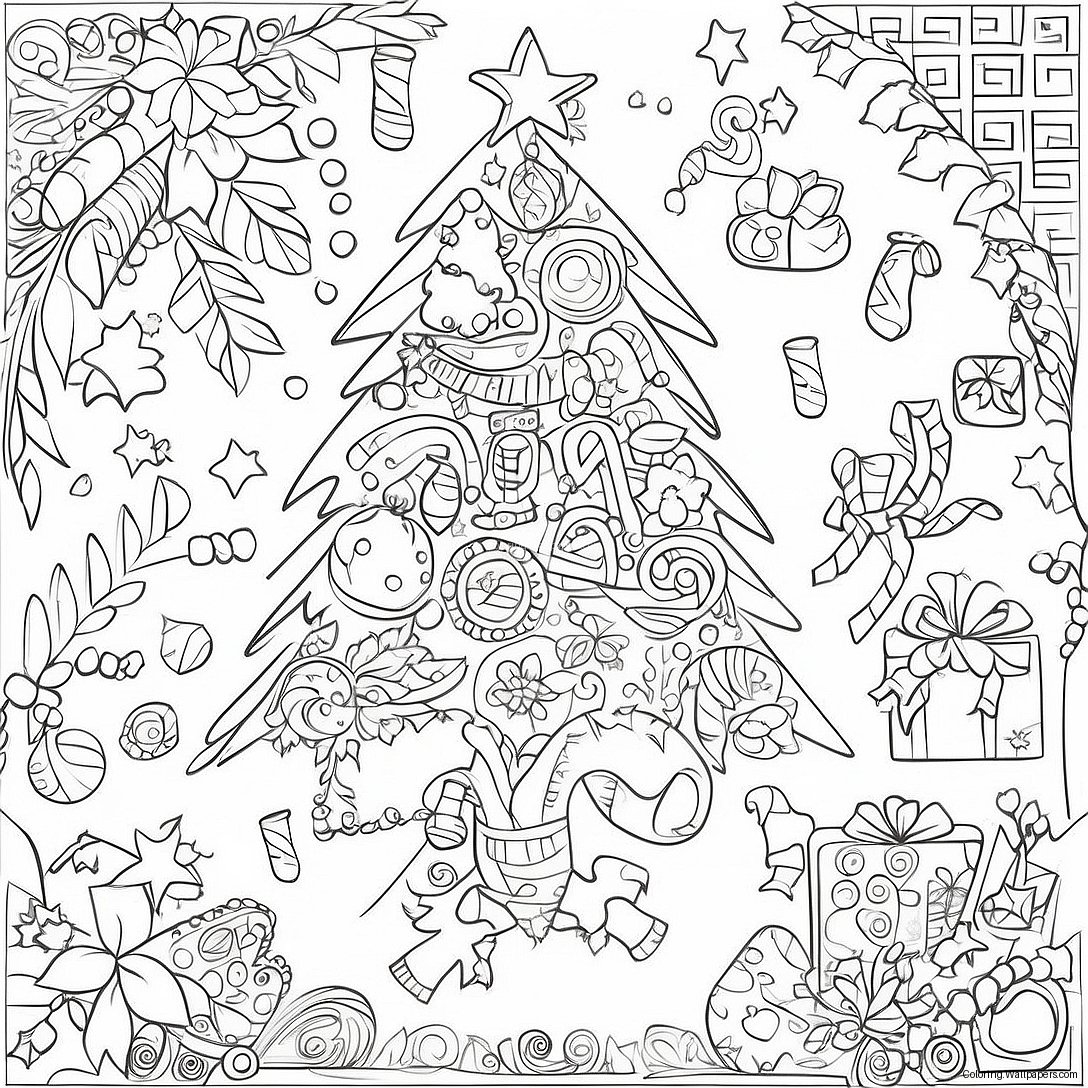 Festive Christmas Word Search Coloring Page 31607