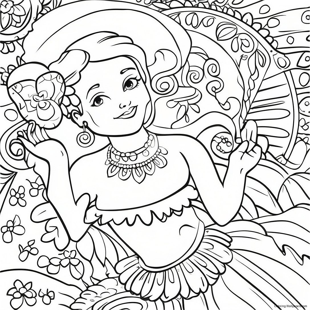 Festive Hispanic Fiesta Coloring Page 25036