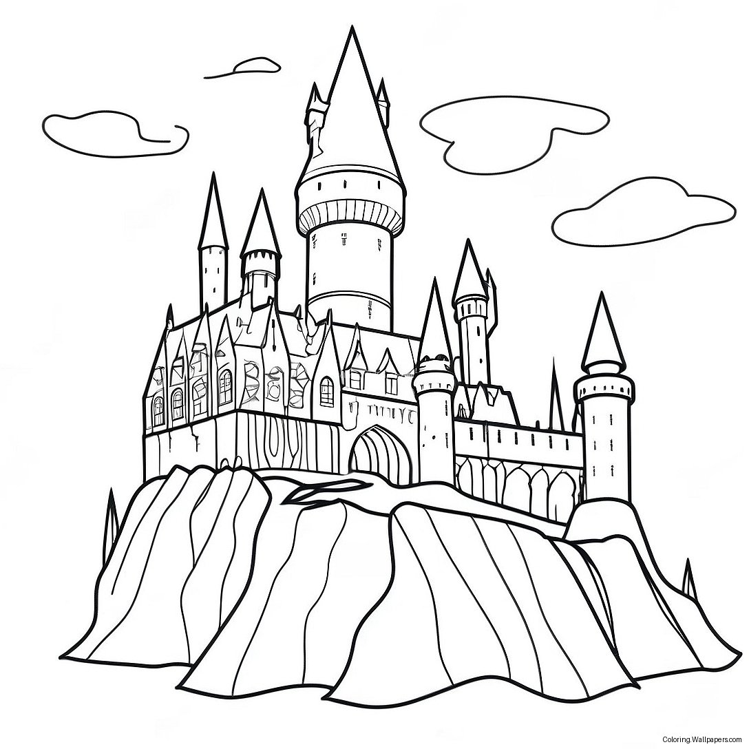 Festliches Hogwarts Schloss Ausmalbild 18148