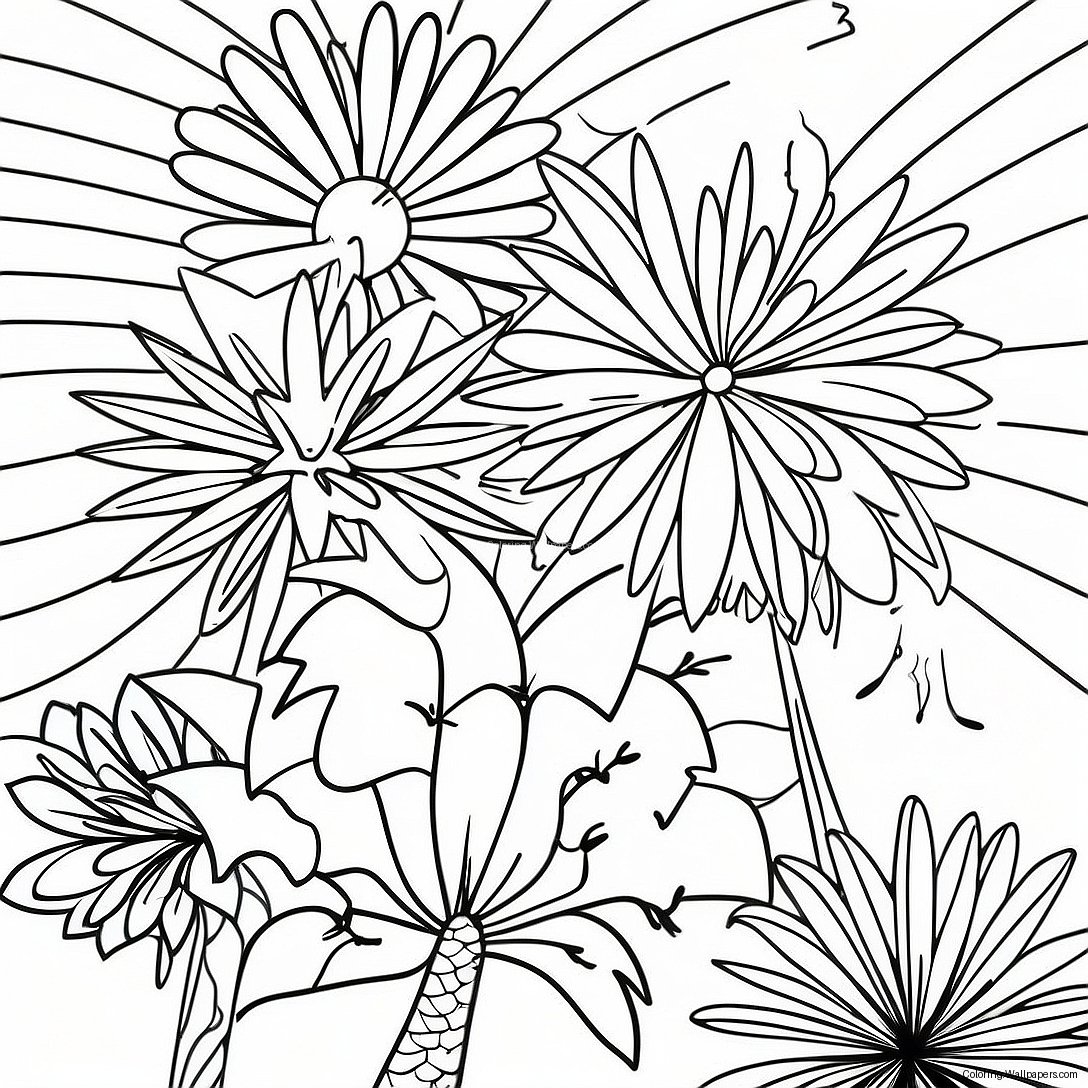 Festive New Years 2024 Fireworks Coloring Page 8903