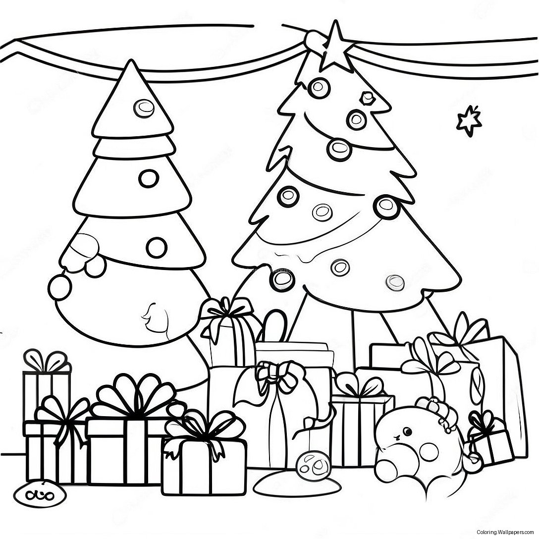 Festive Pixar Christmas Scene Coloring Page 36754