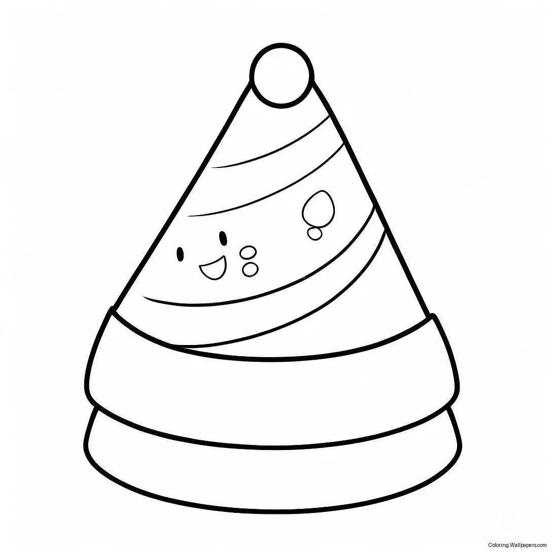 Festive Santa Hat Coloring Page 37577