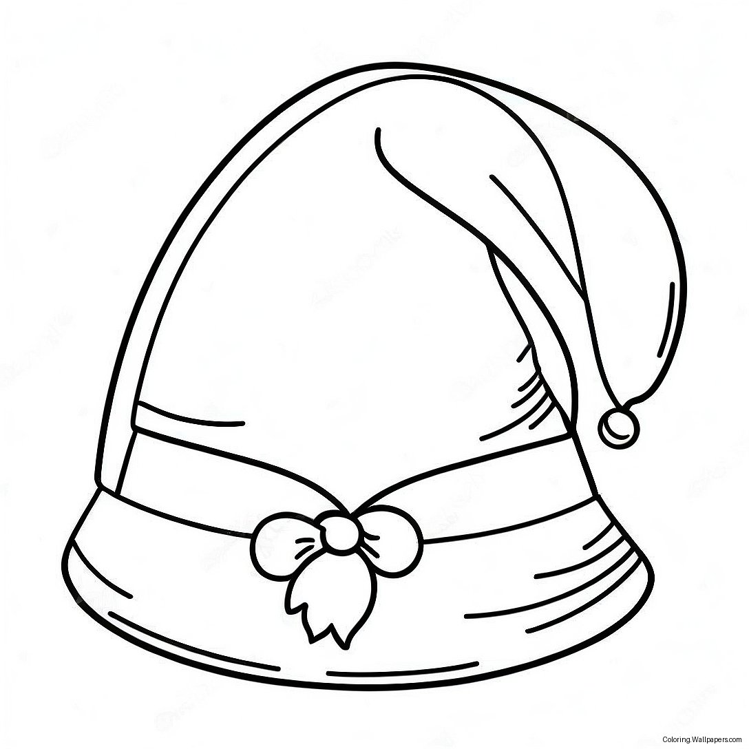 Festive Santa Hat Coloring Page 37578