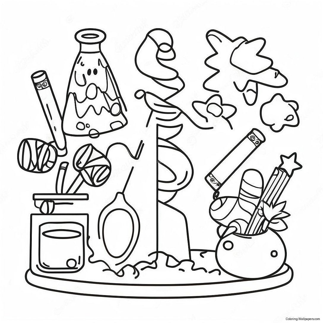 Festive Science Lab With Christmas Decorations Coloring Page 28208