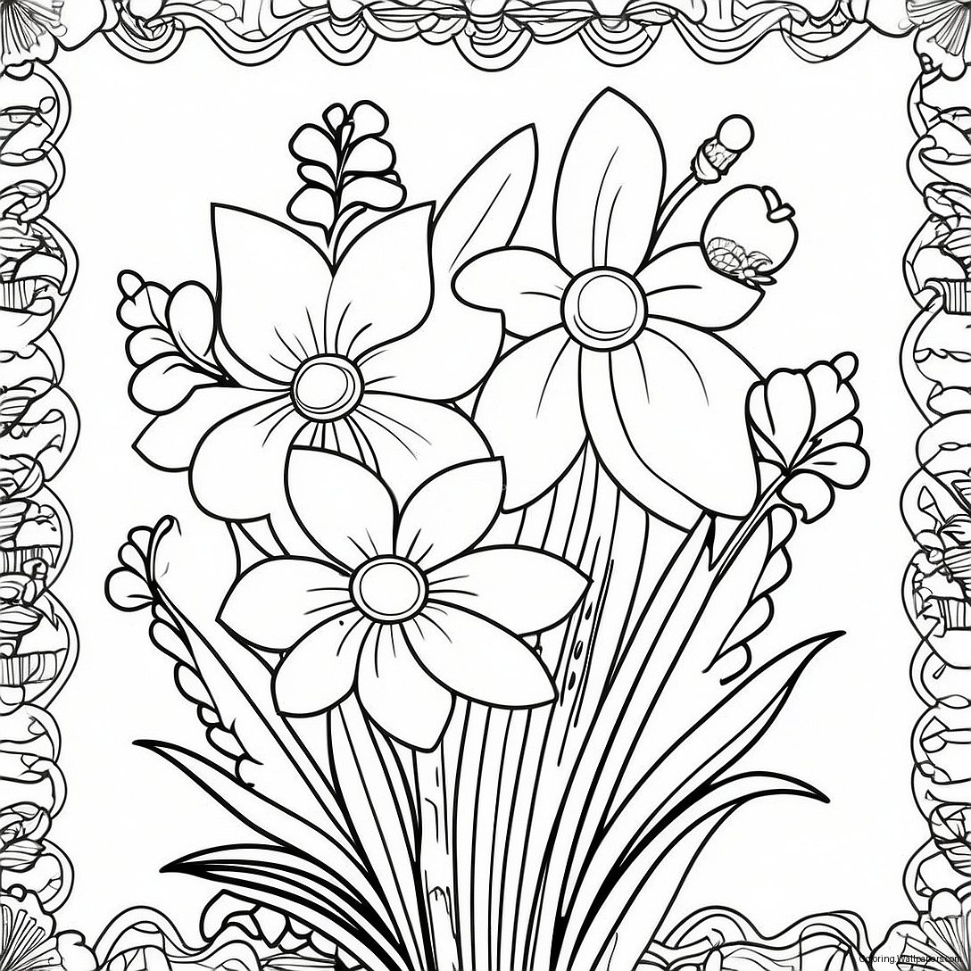 Festive Shavuot Flowers Coloring Page 21711