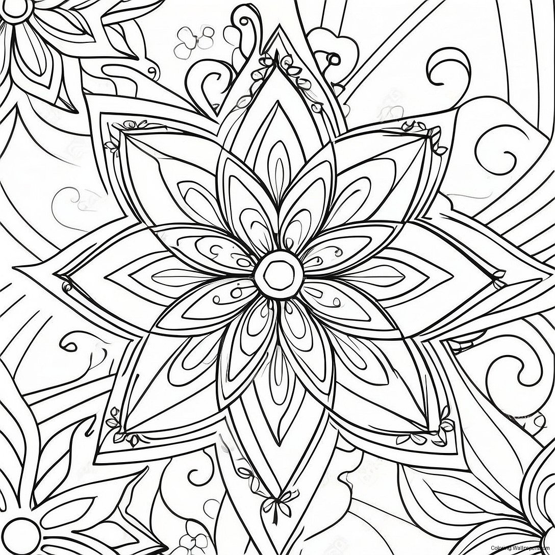 Página Para Colorir De Ornamento Estrela Festiva 46843