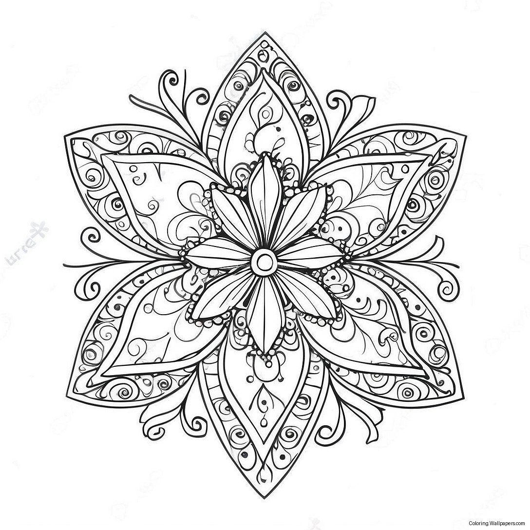 Festive Star Ornament Coloring Page 46844