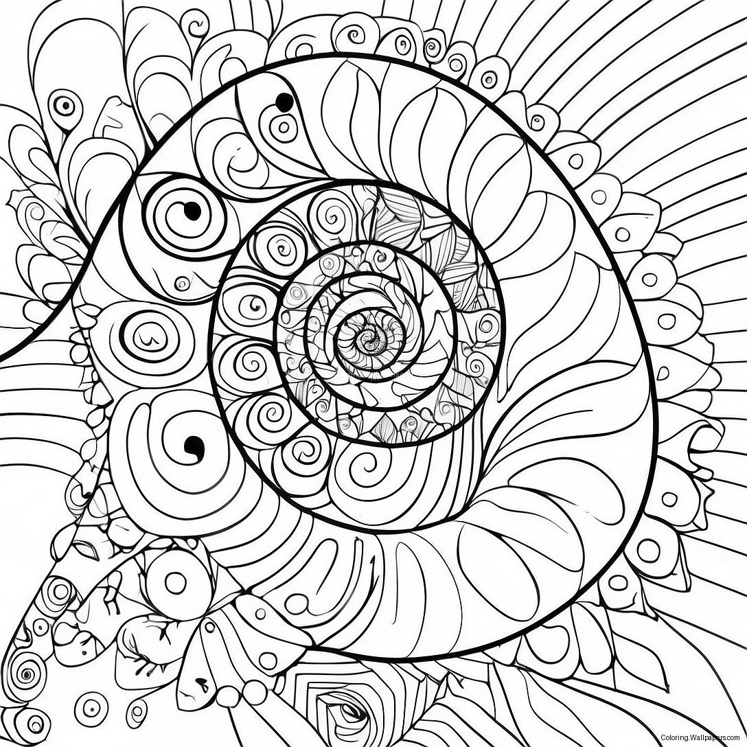 Fibonacci-Spirale Ausmalbild 54385