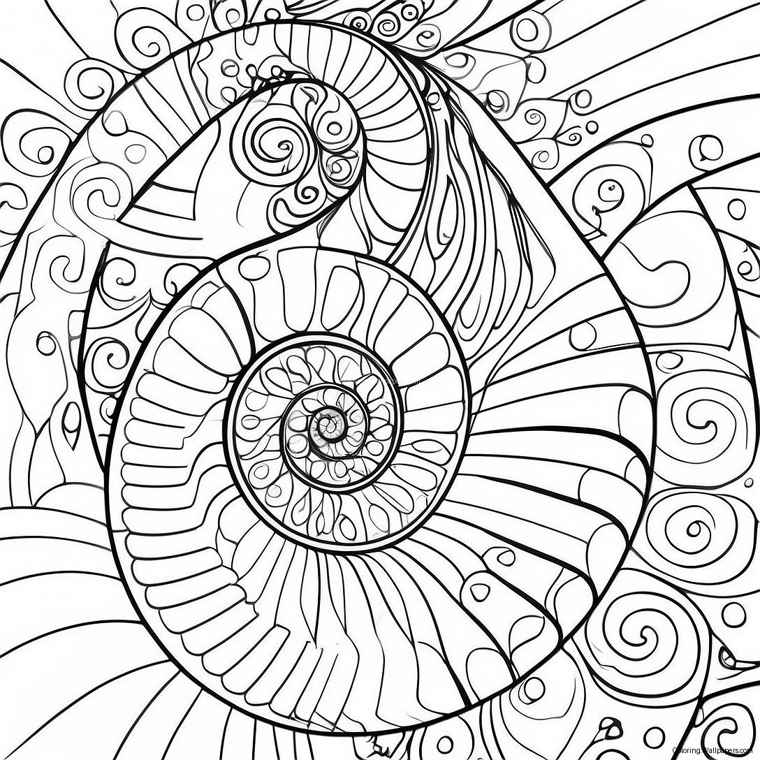 Fibonacci Spiral Coloring Page 54386