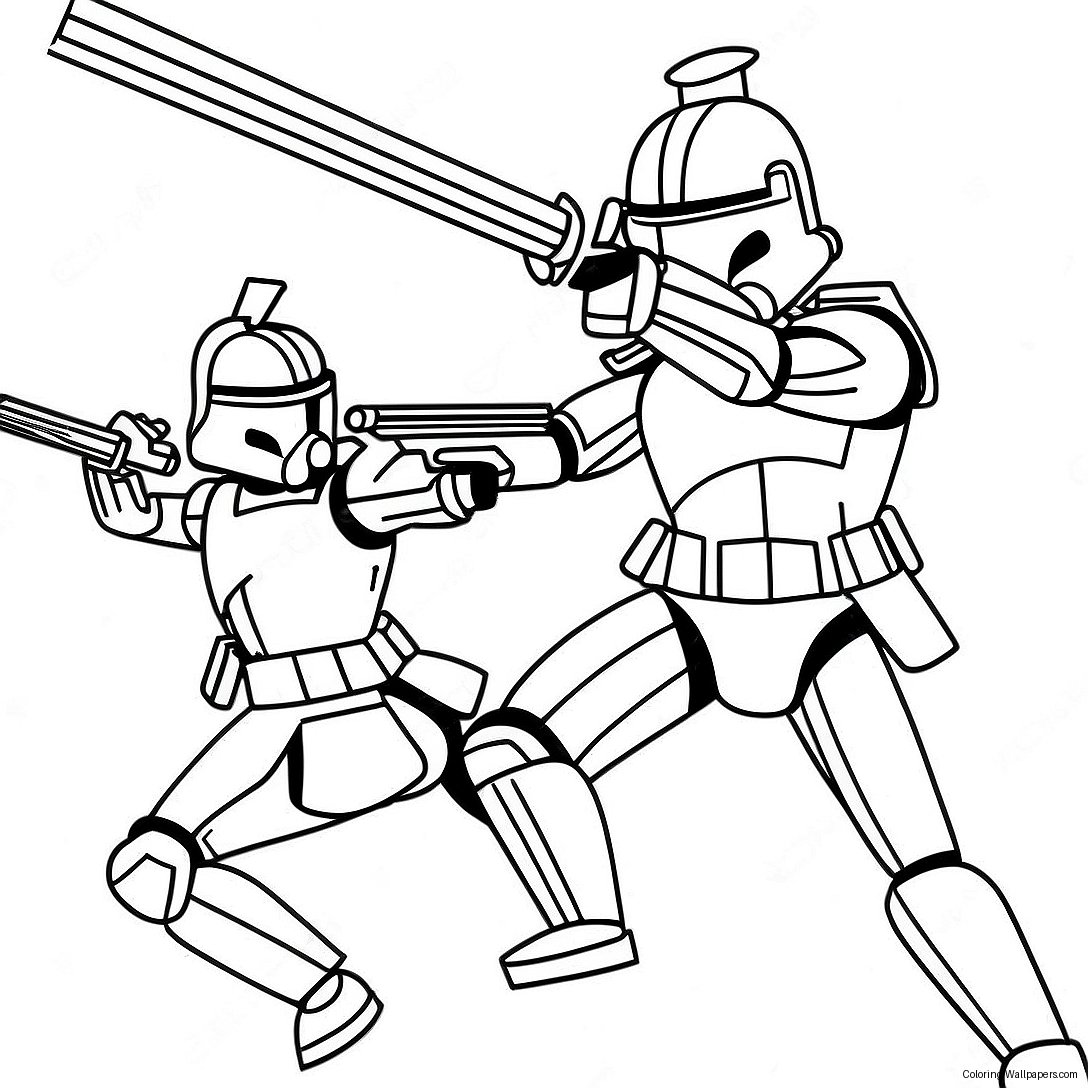 Fierce Arc Trooper Battle Coloring Page 15771