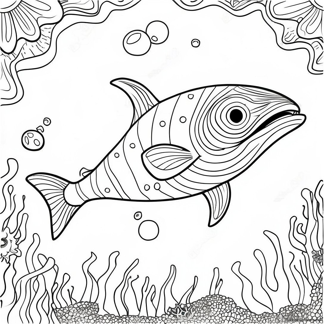 Fierce Helicoprion Swimming Coloring Page 47516