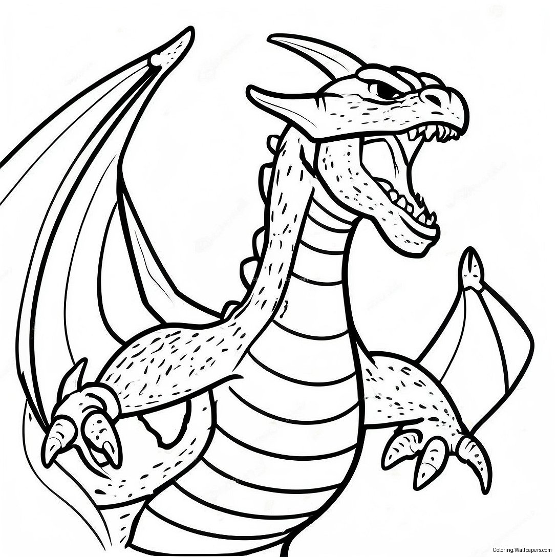 Fierce King Ghidorah Roaring Coloring Page 6771