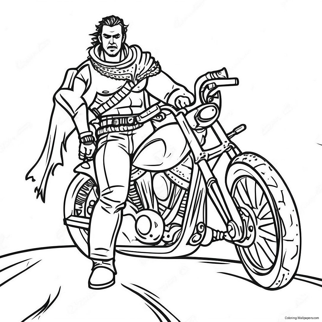 Fierce Mad Max Warrior Coloring Page 41751