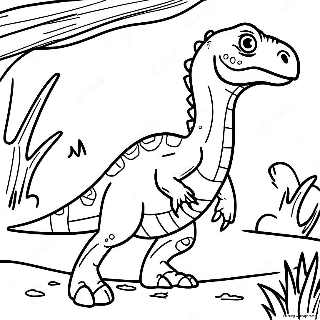 Velociraptor ที่ดุร้ายกำลังล่า ระบายสี 940