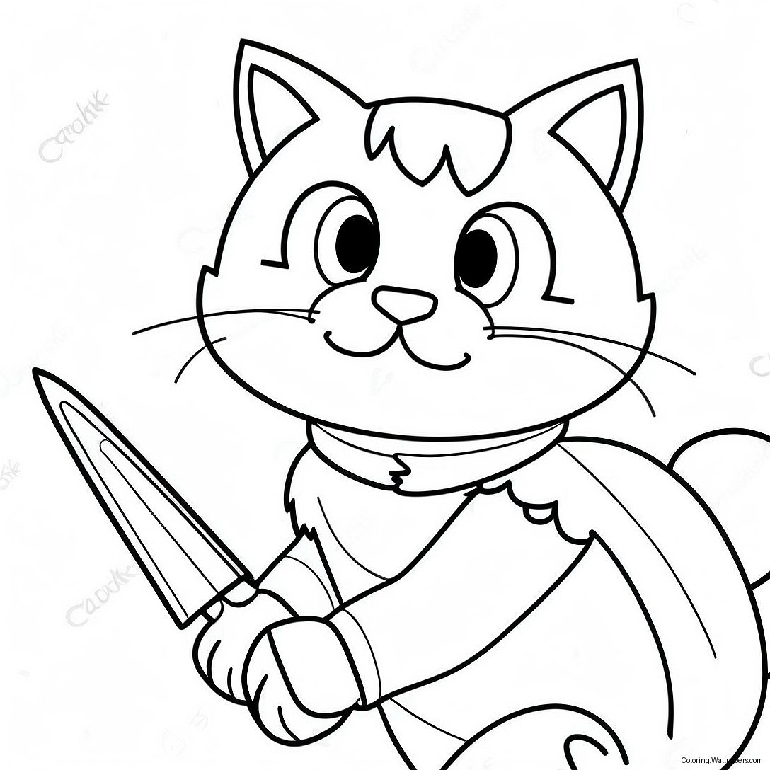 Fierce Warrior Cat In Battle Coloring Page 24871