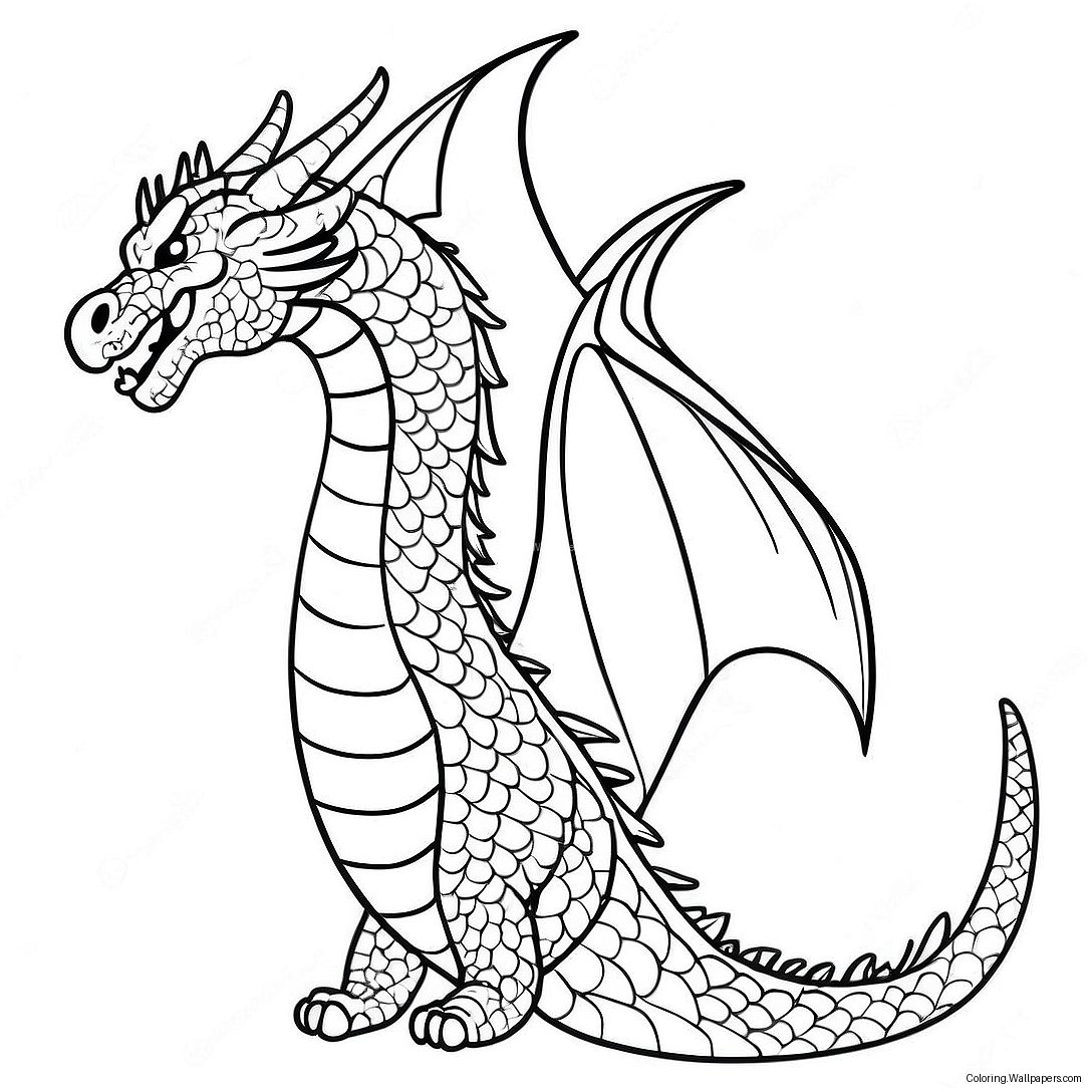 Fiery Dragon Tail Coloring Page 41045