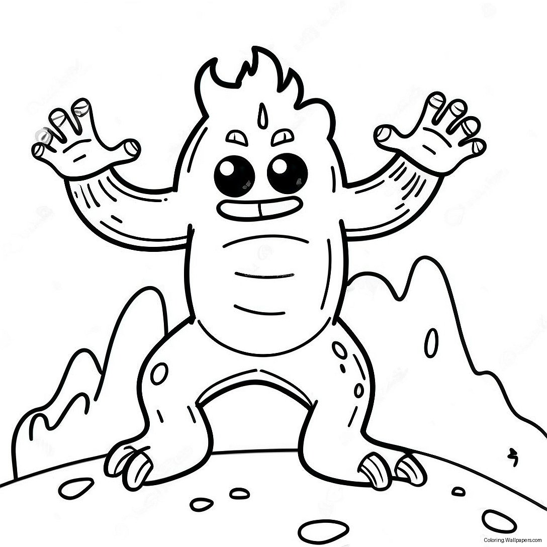 Fiery Lava Monster In Action Coloring Page 56919