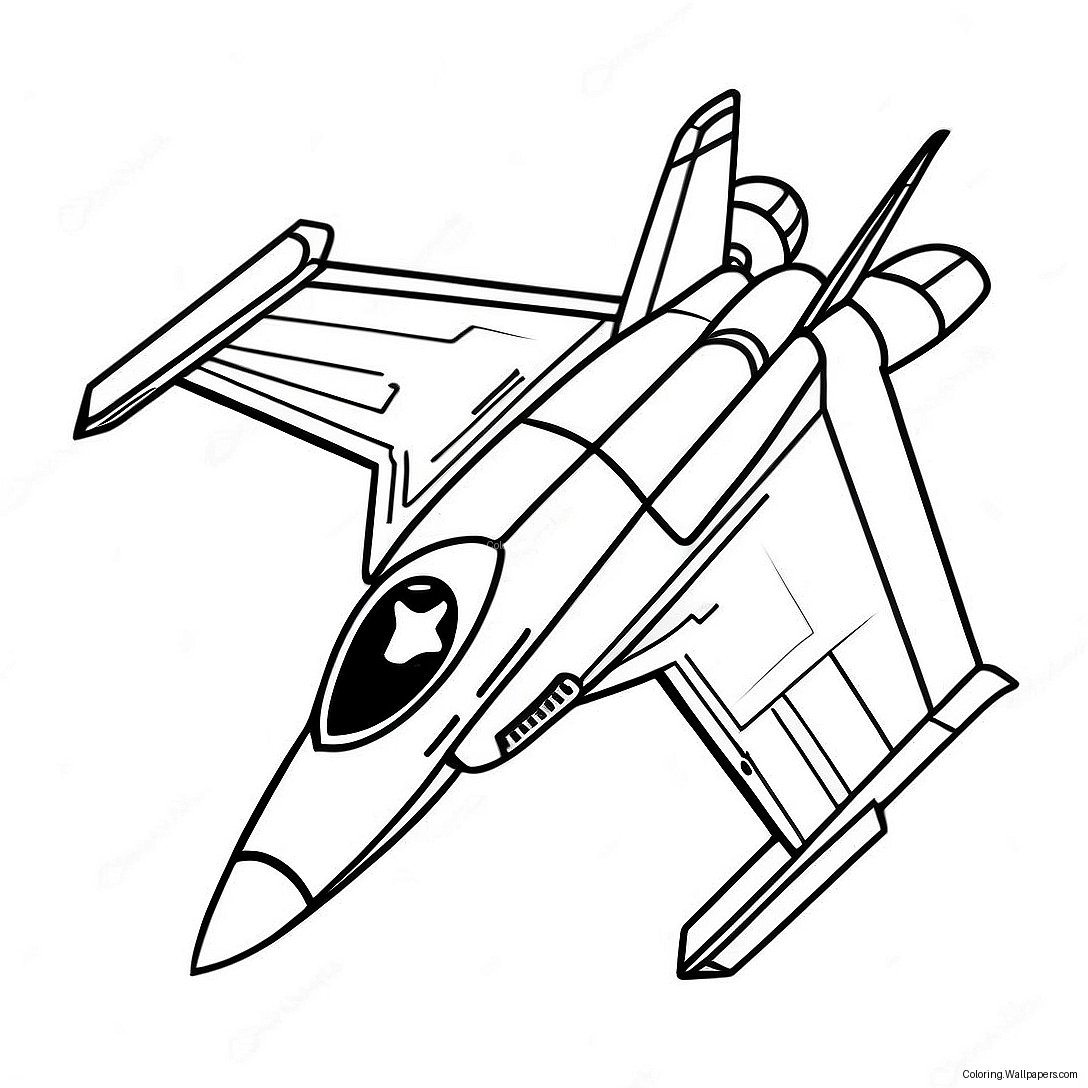 飛行中の戦闘機のぬりえページ 10001