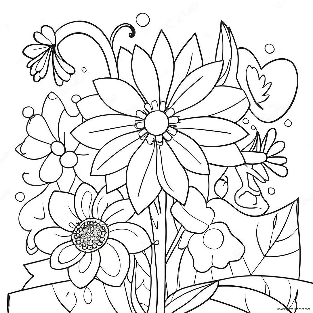 Finished Flowers Coloring Page 14102