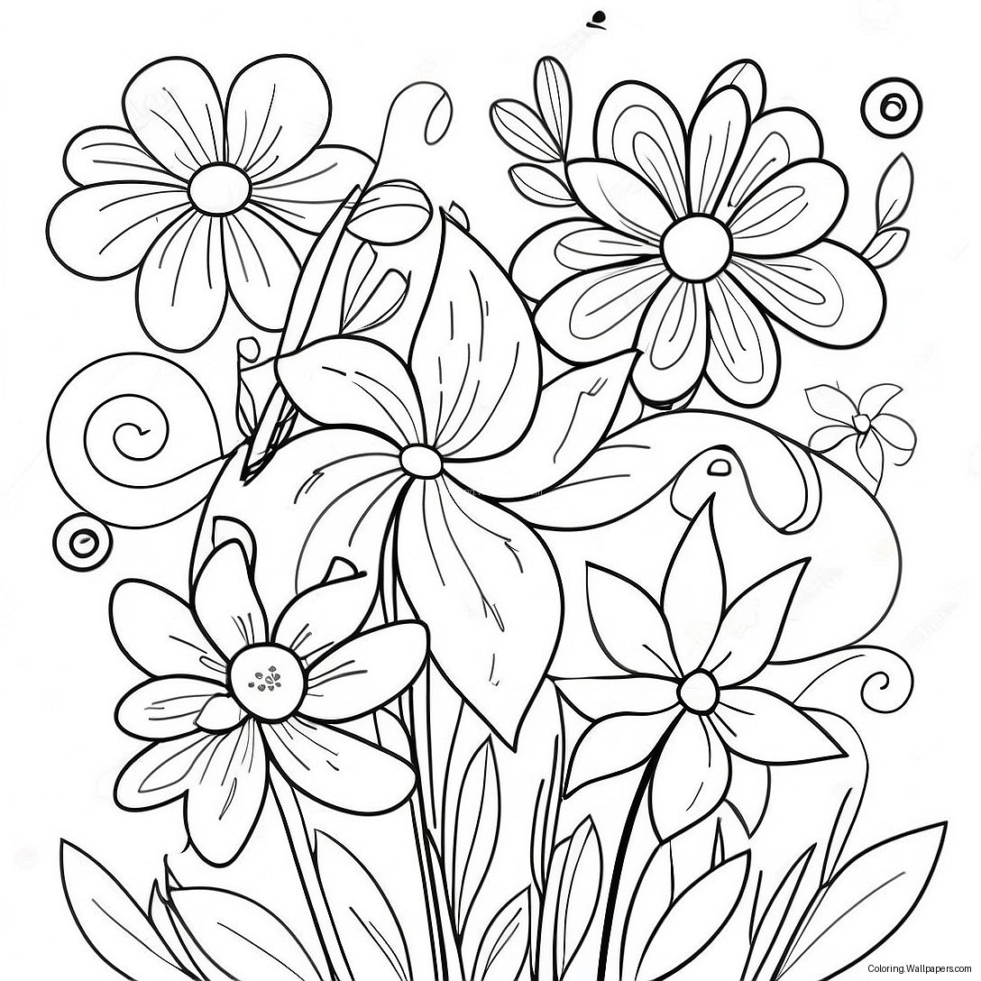 Finished Flowers Coloring Page 14103