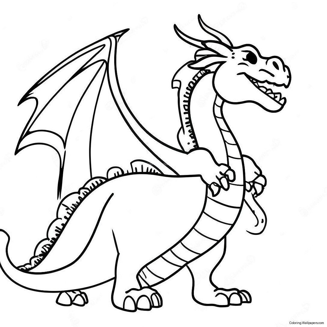 Fire-Breathing Dragon Coloring Page 52907