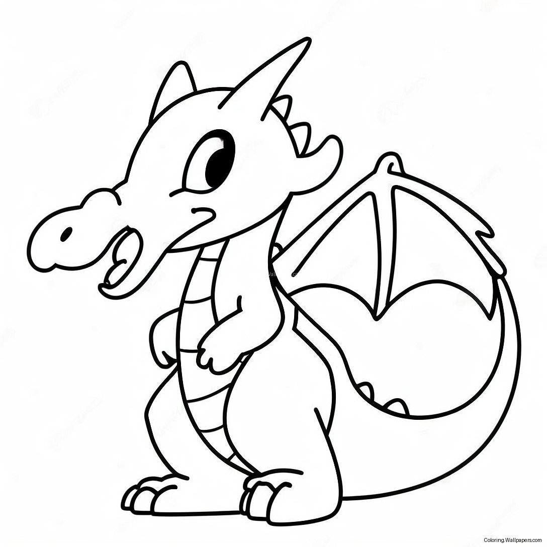 Fire-Breathing Dragon Pokemon Coloring Page 38562