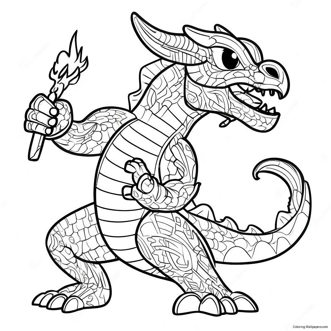 Fire Breathing Ninjago Dragon Coloring Page 45136