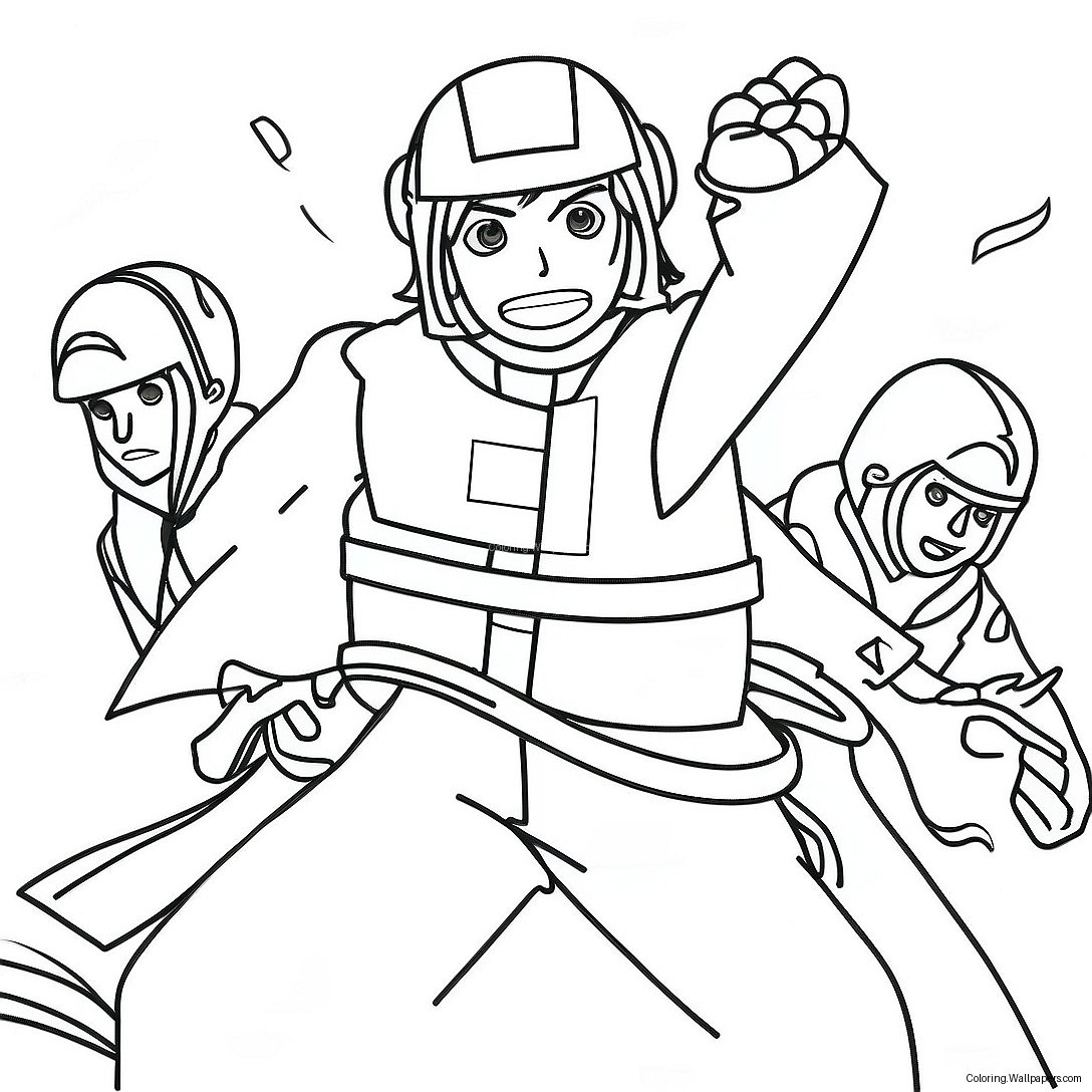 Fire Force Heroes In Action Coloring Page 42618