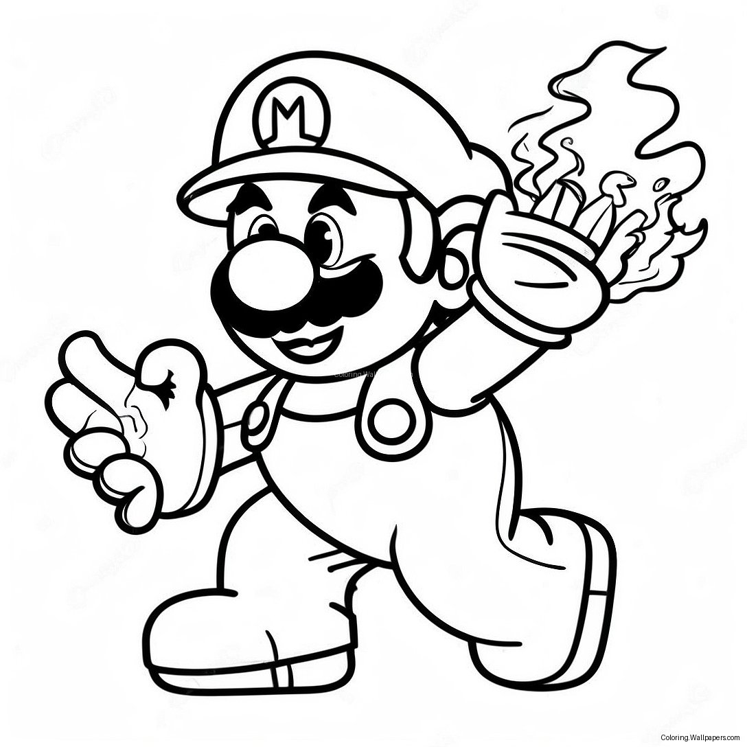 Kleurplaat Van Vuur Mario 35347