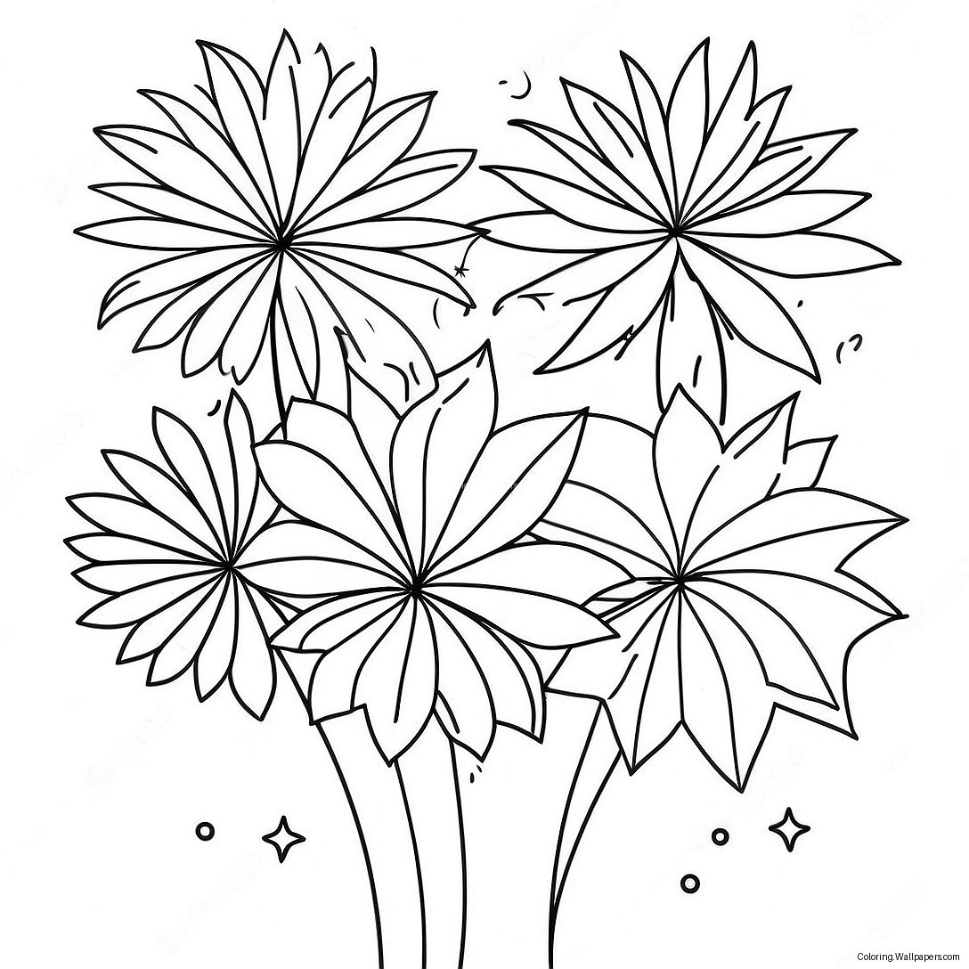 Fireworks Display Coloring Page 7287