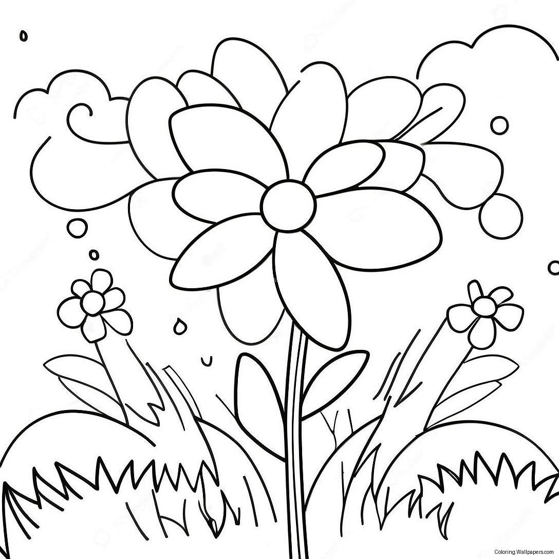 Página Para Colorear De Las Flores Del Primer Día De Primavera 10803