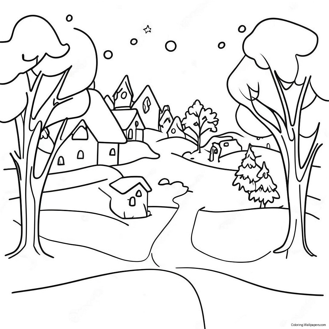 First Day Of Winter Wonderland Coloring Page 53625