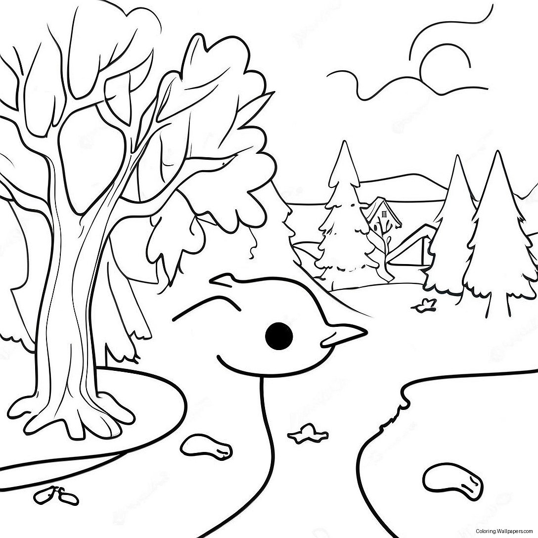 First Day Of Winter Wonderland Coloring Page 53628