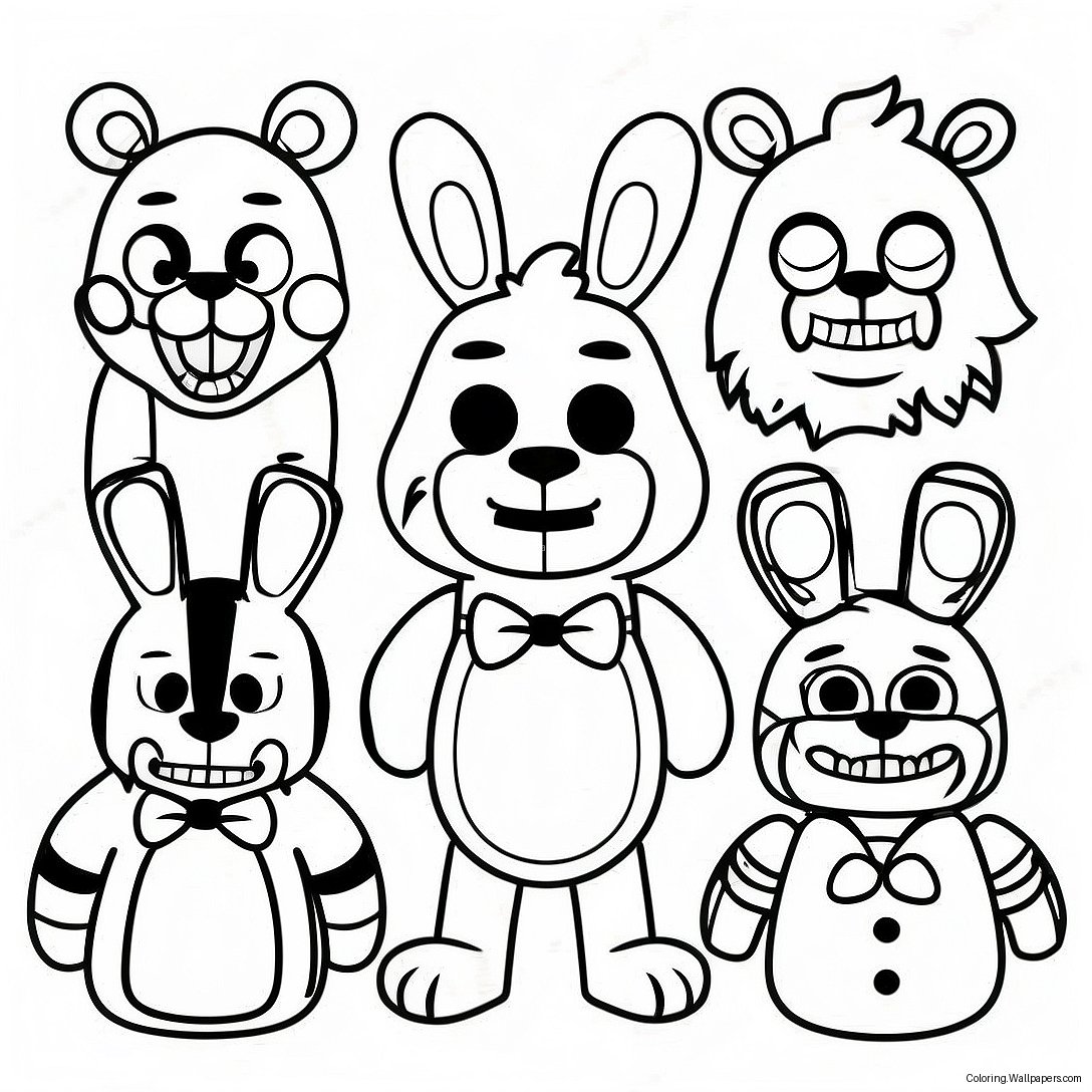 Five Nights At Freddy's Albtraumcharaktere Ausmalbild 7053