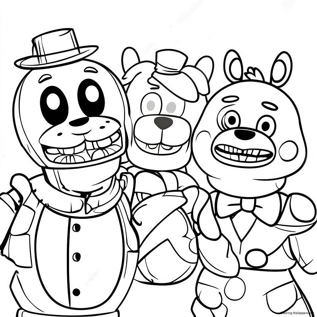 Five Nights At Freddy's Nightmare Characters Coloring Page 7055