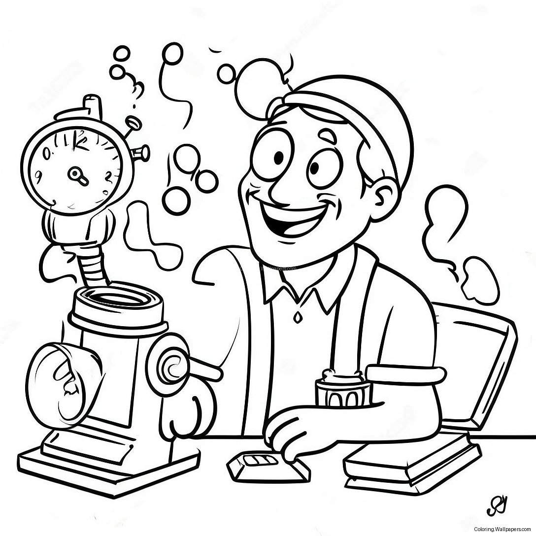 Flint Lockwood Inventing Silly Gadgets Coloring Page 53415