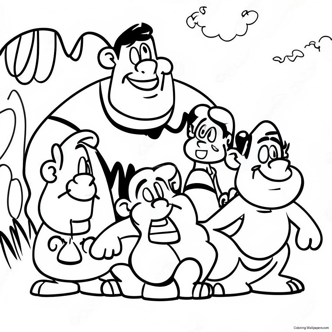 Página Para Colorir Da Família Flintstones 4730