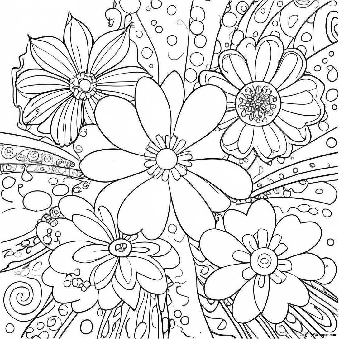 Flower Power Coloring Page 20385