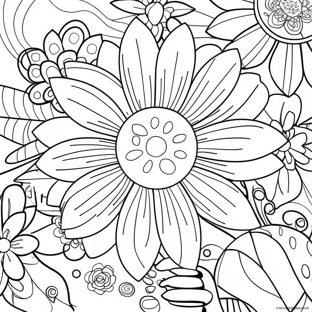 Page À Colorier Flower Power 20386