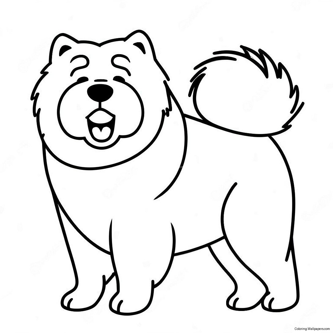 Fluffy Chow Chow Coloring Page 38141