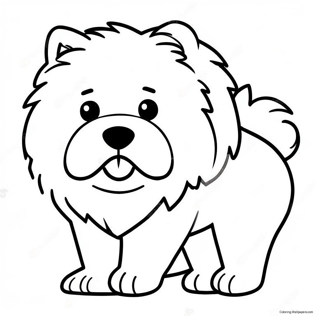 Fluffy Chow Chow Coloring Page 38143