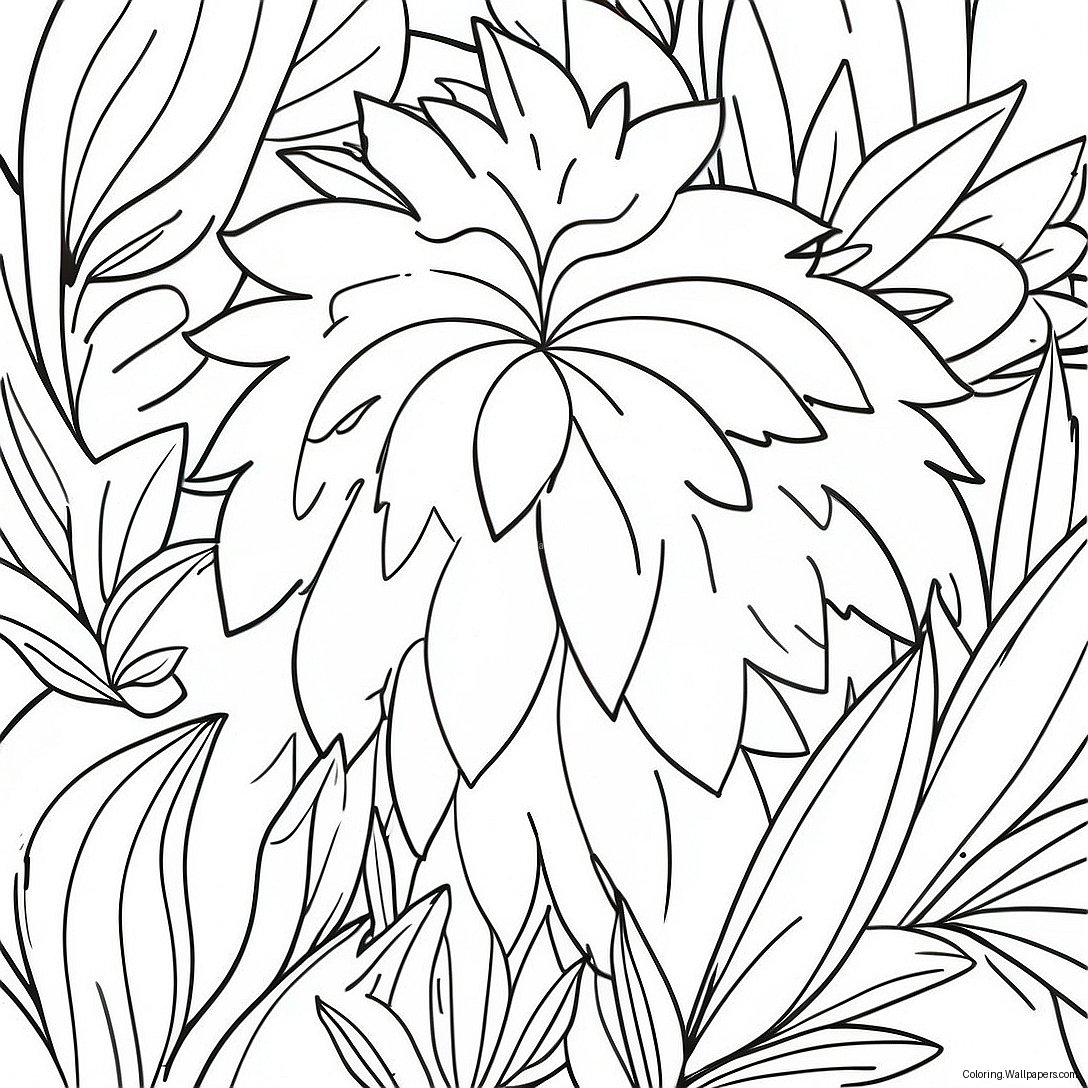 Fluffy Green Bush Coloring Page 45301