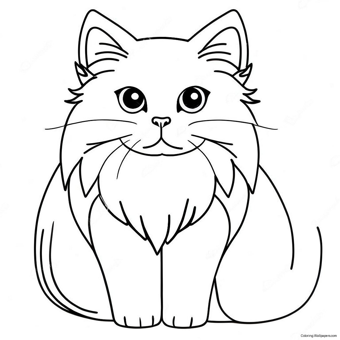 Fluffy Persian Cat Coloring Page 38641