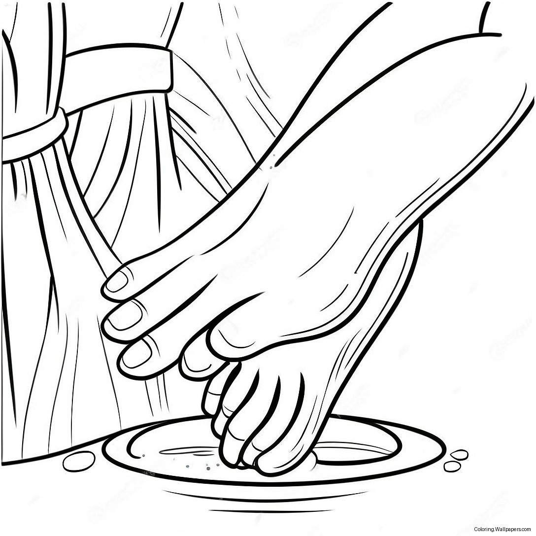 Foot Washing Craft Coloring Page 51739