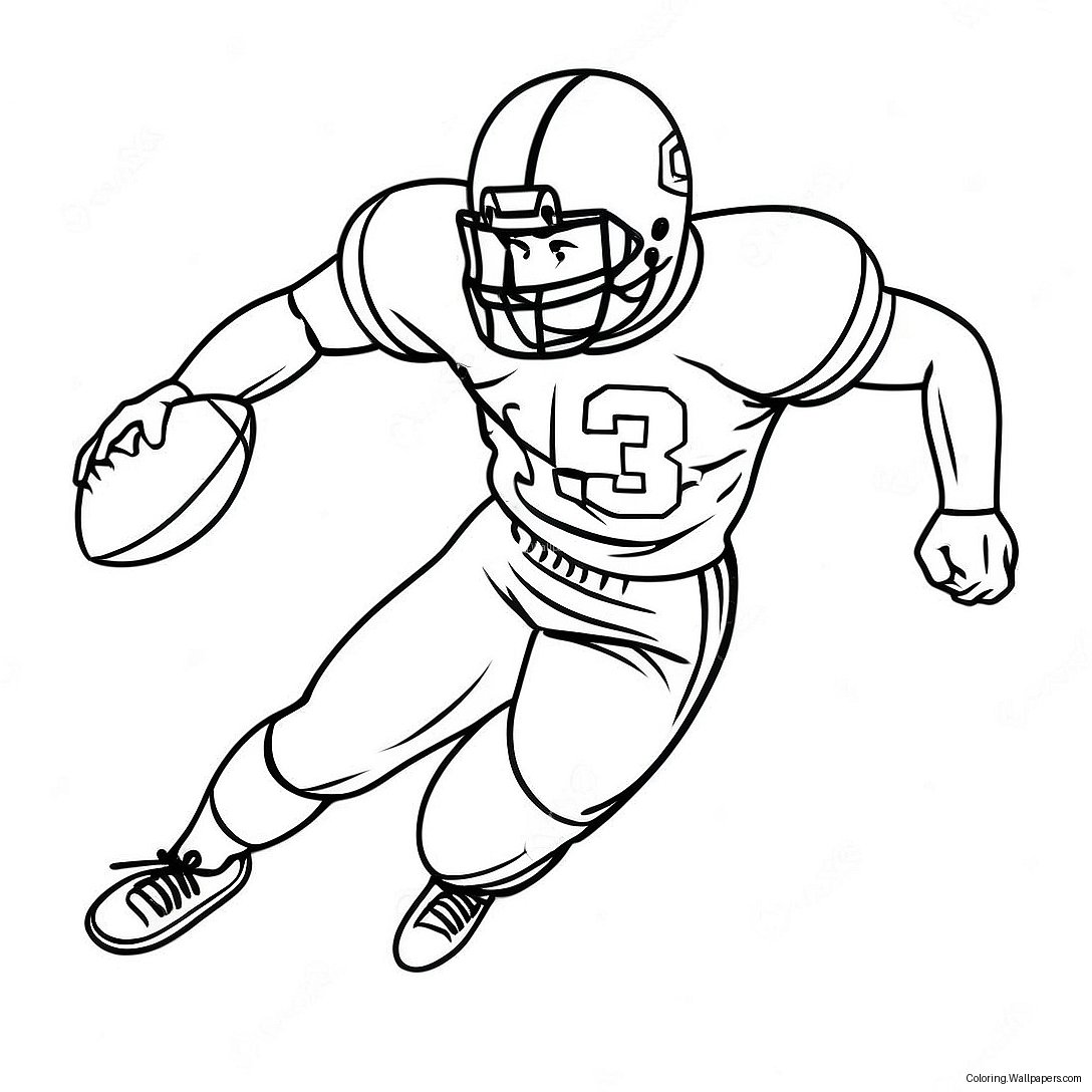 Football Player Running Coloring Page 11059